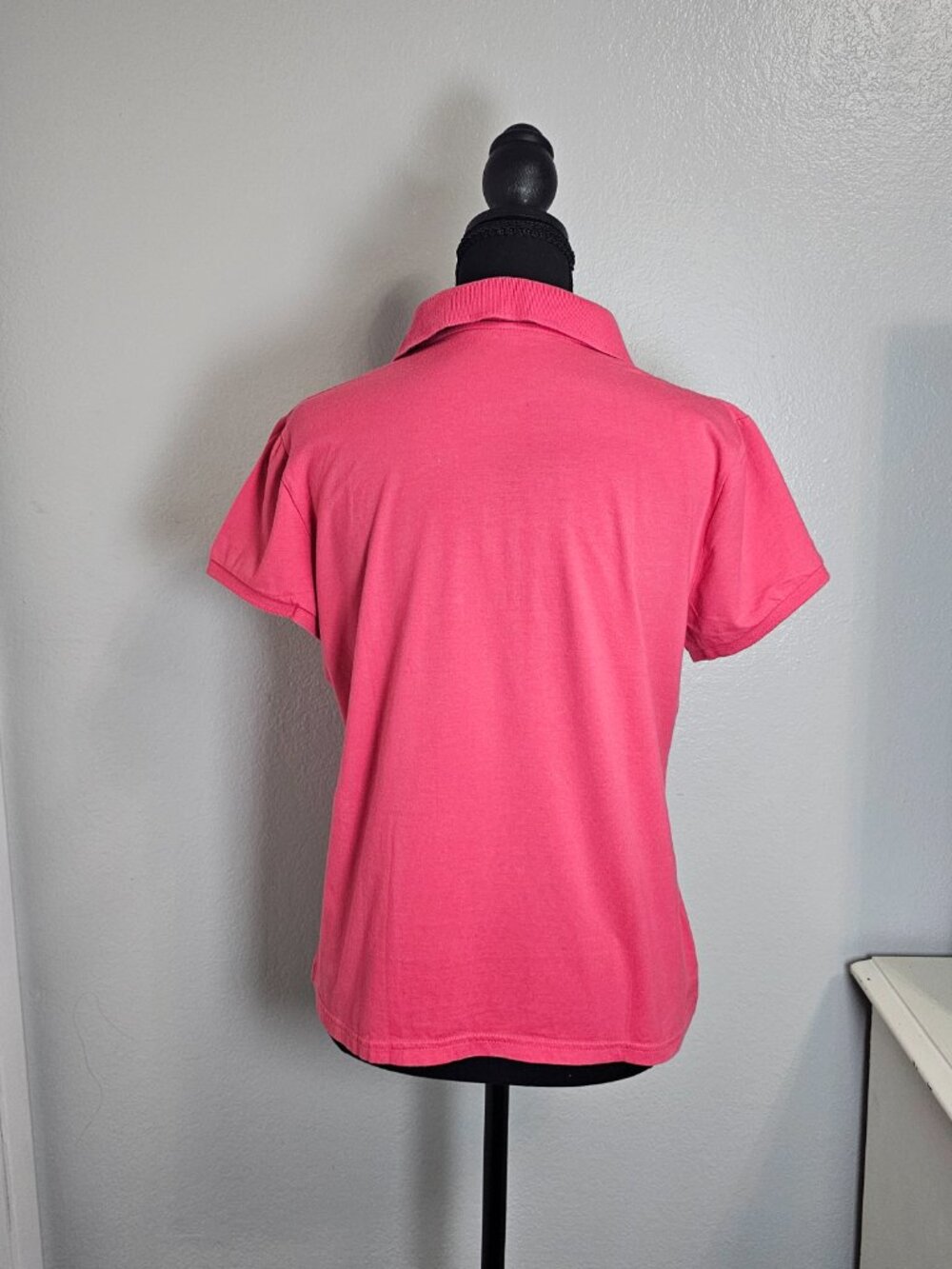 Cherokee Pink Hibiscus Embroidered Women's Polo Shirt - Women's Size L - Picture 3 of 7